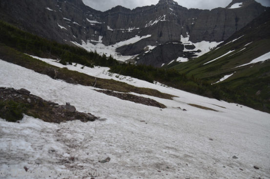 This snowfield was wide and slippery.