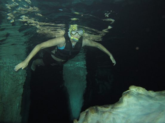 Snorkel caving.