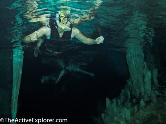 Snorkeling inside Nohoch Nah Chiich cavern