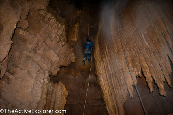 Rappelling into War Eagle in 2011