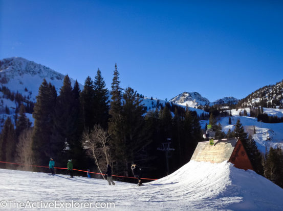 Snowboarder doing tricks at Brighton