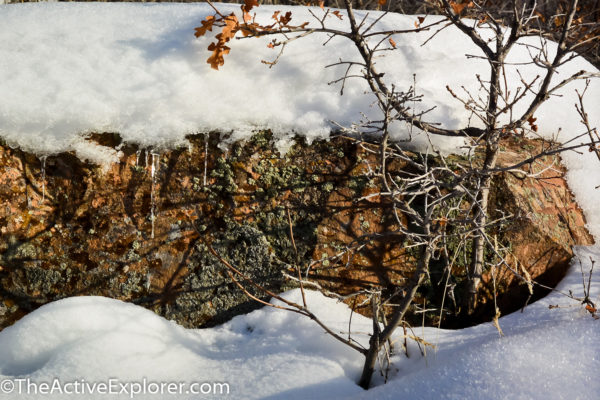 Snow, ice and rock at Red Butte