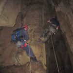 Rappelling into Signal Light Cave