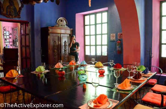 A colorful dining room